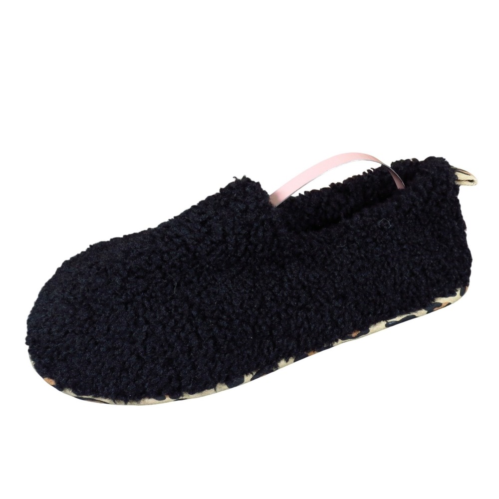 Rachel Roy SLF6388ARR Womens Slipper Bootie Sz 5-6 Indoor Black Faux Fur Leopard